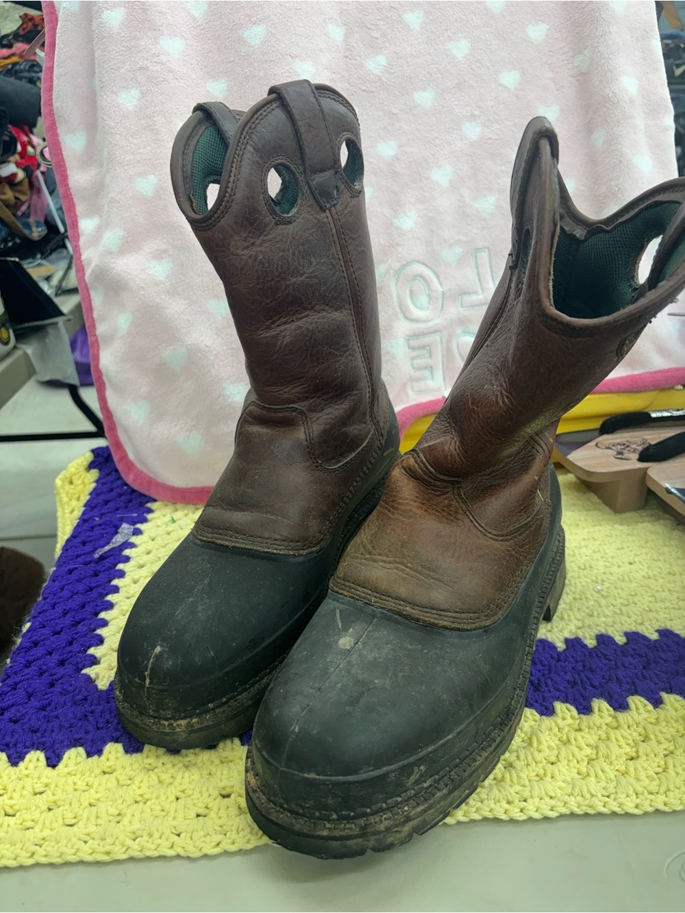 Georgia mud dog steel toe leather men work boot size 9.5M